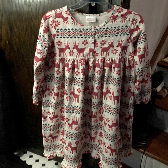 NWOT Hanna Anderson Holiday Print Rib Dress 150 cm 12 - Picture 2 of 6